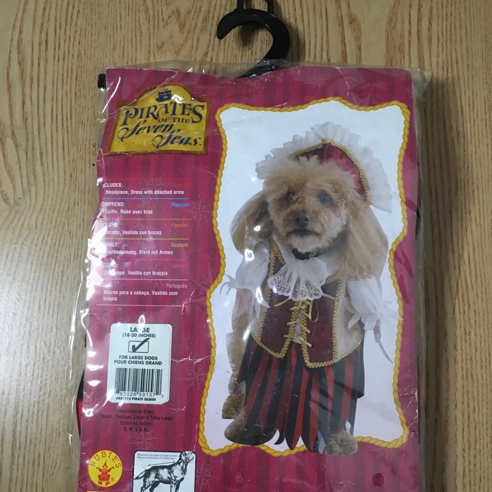 New Doggie🐶 2Pc Pirate Queen Halloween Costume Size Large Fits 18-20”